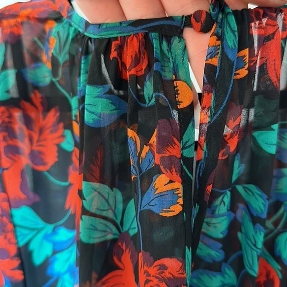 Torrid 3 MAXI PEASANT DRESS - CHIFFON FLORAL BLACK - Picture 11 of 11